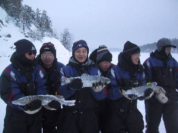 Rainbow trout Ice fishing on Lakes:   width=
