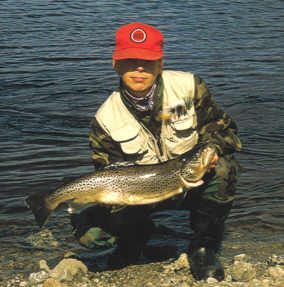 Brown trout Spinning on runnig waters: Kuusankoski Rapids  width=